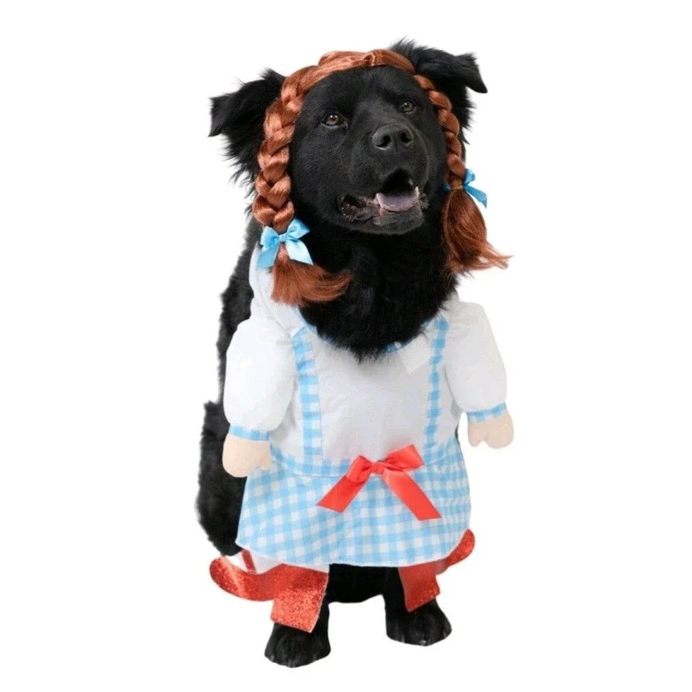 Halloween Large Pet Dog Cat Costume Dorothy Wicked Wizard of Oz Ruby Slippers